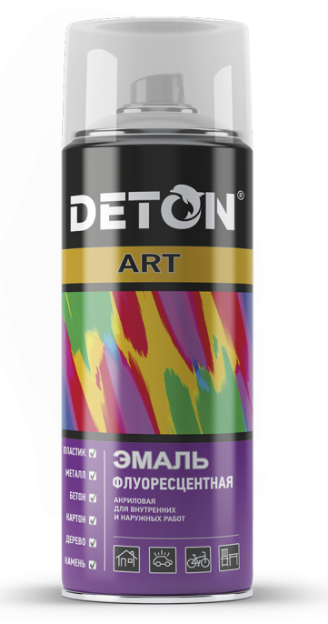Аэрозоль Deton-ART флуоресцентная, Аэрозоль 520 мл, Флуоресцентный оранжевый — Deton ART для дома и ремонта, для фасада