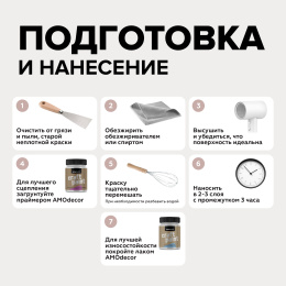 АМО Меловая краска для мебели АМОdecor Ягодный мусс, акриловая, для дерева, без резкого запаха, матовая, для окон и дверей