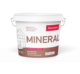 Bayramix Байрамикс Мраморная штукатурка Mineral Минерал средний 15 кг 440, декоративная, износостойкая для наружных работ