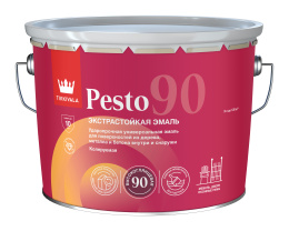 Эмаль универсальная PESTO 90 (глянц) Tikkivala, цвет Белый, фасовка 9 л: для наружных работ, по штукатурке