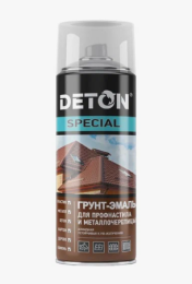 Deton Аэрозоль Deton для металлочерепицы алкидная, Аэрозоль 520 мл, оттенок Графитовый серый ral 7024, алкидная, атмосферостойкая, для граффити