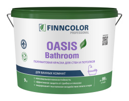 интерьерная краска для влажных помещений OASIS BATHROOM Finncolor Белый 9л, акриловая, водно-дисперсионная, матовая, колеруемая для минеральных оснований