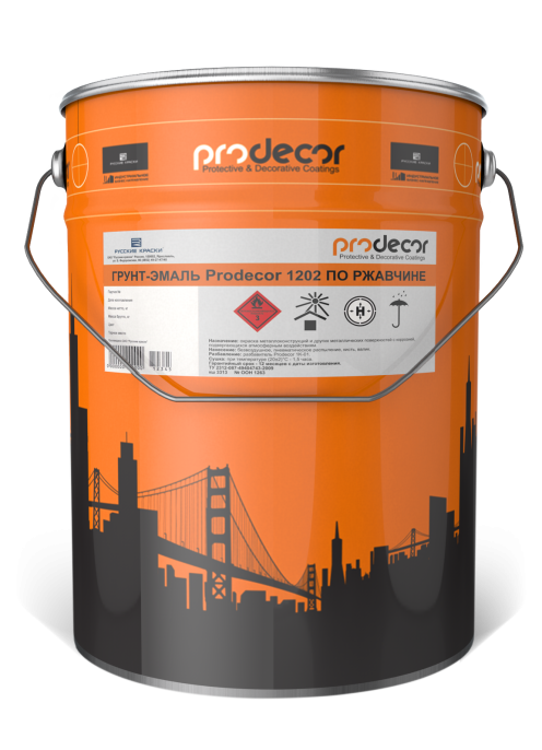 Грунт-эмаль Prodecor-1202 по ржавчине Prodecor 10 кг, Основа C,