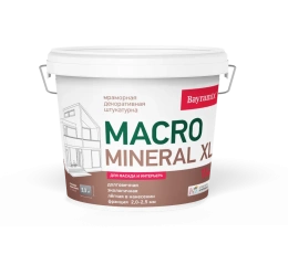 Bayramix Байрамикс Мраморная штукатурка MACRO Mineral, 15 кг, оттенок XL 1048, Макро Минерал декоративная, износостойкая для наружных работ